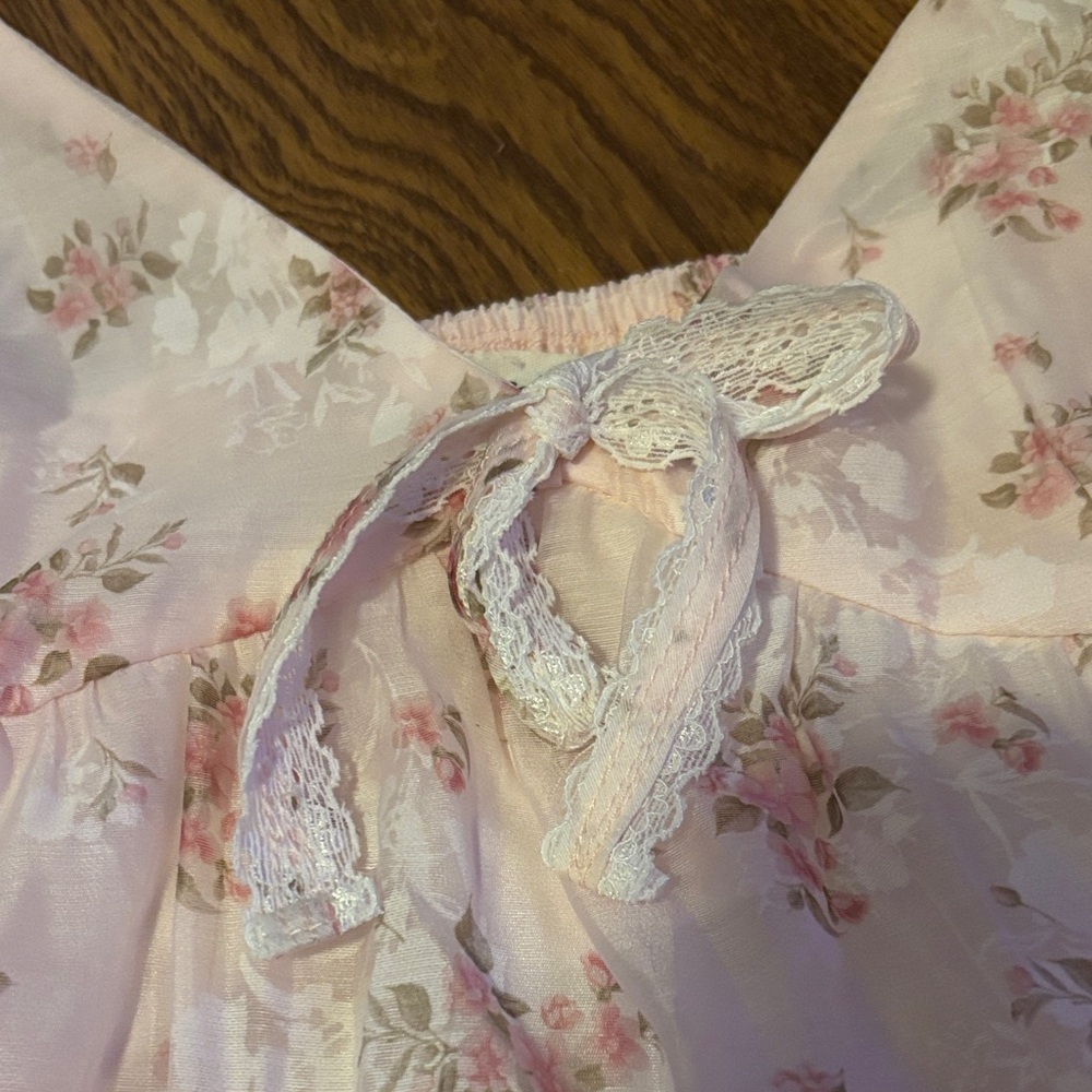 NWT Peach Love California Pink Floral Chiffon lace Tank with Peach Love shorts - Picture 4 of 14